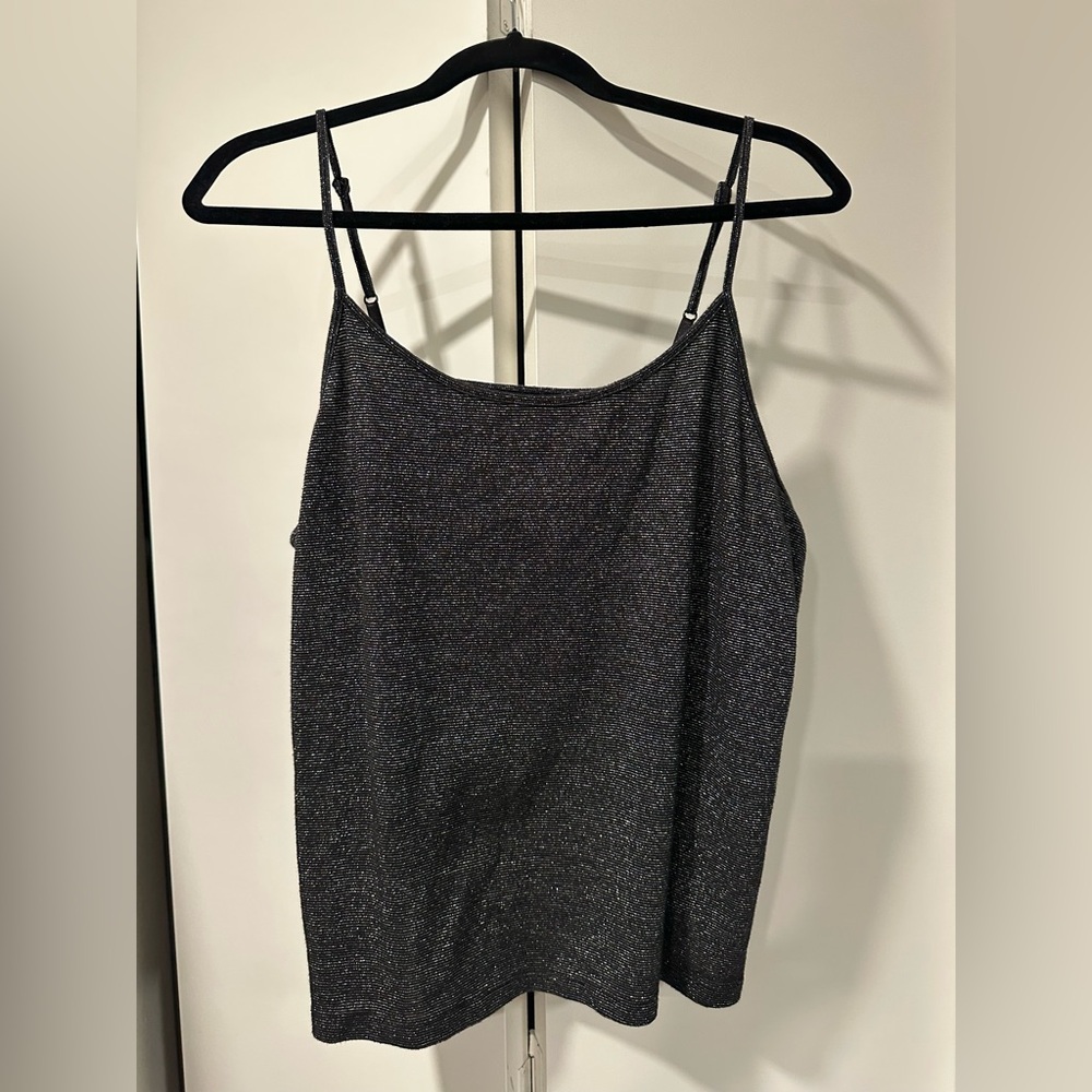 Indigo EUC 2x Elegant Black Metallic Glittery Women's Top